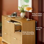 Marsail 6 Drawer Wooden Dresser with Smooth-Glide Drawers, Modern Storage Solution for Bedrooms, Living Rooms, and Hallways, Featuring Large Capacity and an Elegant Natural Wood Finish, Natural Oak - Image 5