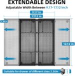 Marbrasse Expandable Desk Drawer Organizer, Mesh Drawer Organizer Tray with 10 Adjustable Compartments, Desk Organizers and Accessories, 5 Dividers Drawer for Office Supplies, Makeup & Vanity (Black) - Image 3