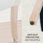 HomePop Scalloped Detail Dining Chair|Upholstered Parsons Dining Chairs |Decorative Home Furniture, Cream Textured Woven (Set of 2) - Image 9