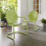 Crosley Furniture Griffith Outdoor Chair, Retro Metal Patio Chairs for Dining, Porch, Deck, Balcony, Key Lime - Image 8