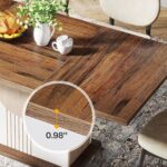 Tribesigns 55" Rectangular Dining Table for 4 to 6 People, Farmhouse Wood Dinner Table for Kitchen, Dining Room & Living Room, Oak Brown & White - Image 8