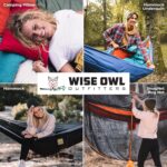 Wise Owl Outfitters Camping Hammock – 500lbs Portable Hammock with Tree Straps - Travel, Backpacking, Hiking, Outdoors Camping Gear - Single or Double - Image 7