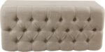 Homepop Home Decor | Tufted Ainsley Button Storage Ottoman Bench with Hinged Lid | Ottoman Bench with Storage for Living Room & Bedroom, Tan - Image 9
