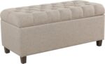 Homepop Home Decor | Tufted Ainsley Button Storage Ottoman Bench with Hinged Lid | Ottoman Bench with Storage for Living Room & Bedroom, Tan - Image 2