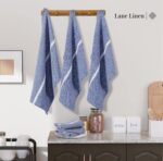 Lane Linen Kitchen Towel Set, 6 Pack 100% Cotton Hand Towels For Kitchen, Dish Towels For Drying Dishes, Lint Free, 14"x25", Good For Cleaning Windows, Ceramic Surface, Glass Stovetops - Blue Chambray - Image 4