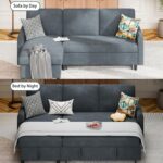Shintenchi Sofa Couch, Pullout Sofa Bed,2 in 1 Pull Out Couch Bed with Storage Chaise for Living Room,Sleeper Sofa Couches Linen Sectional Sofa - Image 6