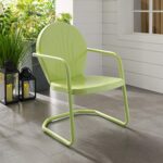 Crosley Furniture Griffith Outdoor Chair, Retro Metal Patio Chairs for Dining, Porch, Deck, Balcony, Key Lime - Image 6