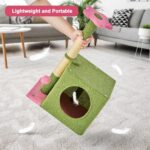 24 Inch Cat Tree Condo for Indoor Cats with Floral Sisal Scratching Post, Plush Hang Ball Play Furniture for Kittens Cats, Pink - Image 7