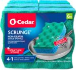 O-Cedar Scrunge Non-Scratch Scrub Sponge (Pack of 6) Multi-Use, All-Purpose, Odor-Resistant, Scrubbing Sponge Safely Cleans All Hard Surfaces in Kitchen and Bathroom - Image 2