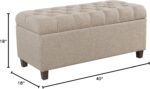 Homepop Home Decor | Tufted Ainsley Button Storage Ottoman Bench with Hinged Lid | Ottoman Bench with Storage for Living Room & Bedroom, Tan - Image 10
