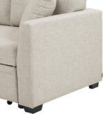 ERYE 83-inch Pull Out Sleeper Couch Bed, L-Shaped Corner Reversible Sleeper Sectional Sofa Polyester Blend Tufted Upholstered Convertible Sofa Bed with Storage Chaise for Home Apartment Living Room - Image 9