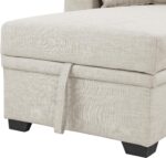 ERYE 83-inch Pull Out Sleeper Couch Bed, L-Shaped Corner Reversible Sleeper Sectional Sofa Polyester Blend Tufted Upholstered Convertible Sofa Bed with Storage Chaise for Home Apartment Living Room - Image 7