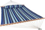 Sunnydaze Quilted Outdoor Hammock with Spreader Bars - Heavy-Duty 450-Pound Capacity Double Hammock for Outside - Catalina Beach - Image 2