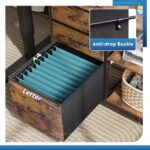 DEVAISE 3 Drawer Mobile File Cabinet, Rolling Printer Stand with Open Storage Shelf, Fabric Lateral Filing Cabinet fits A4 or Letter Size for Home Office, Rustic Brown Wood Grain Print - Image 6