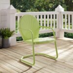 Crosley Furniture Griffith Outdoor Chair, Retro Metal Patio Chairs for Dining, Porch, Deck, Balcony, Key Lime - Image 9