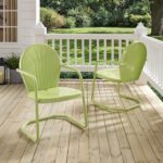 Crosley Furniture Griffith Outdoor Chair, Retro Metal Patio Chairs for Dining, Porch, Deck, Balcony, Key Lime - Image 11