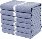 Lane Linen Kitchen Towel Set, 6 Pack 100% Cotton Hand Towels For Kitchen, Dish Towels For Drying Dishes, Lint Free, 14"x25", Good For Cleaning Windows, Ceramic Surface, Glass Stovetops - Blue Chambray - Image 2
