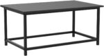 SAYGOER Black Coffee Table Simple Modern Rectangular Center Table Open Space Minimalist for Living Room Home Office Industrial Cocktail Tables, Easy Assembly, 39.37 x 19.69 x 17.72 - Image 6