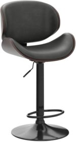 Bar Stools Set of 4, Adjustable Swivel Bar Stools Mid-Century Modern PU Leather Counter Height Bar Stool for Kitchen Island Bar Chairs with Back (Black) - Image 6