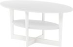 Furinno Jaya Oval Coffee Table, 35.43 (W) x 16.49 (H) x 19.69 (D) inches, White - Image 7