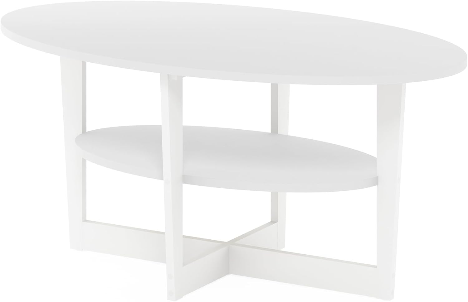 41A9fyKXGVL._AC_SL1500_.jpg Furinno Jaya Oval Coffee Table, 35.43 (W) x 16.49 (H) x 19.69 (D) inches, White - Image 7
