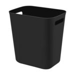 UUJOLY Plastic Small Trash Can Wastebasket, Garbage Container Basket for Bathrooms, Laundry Room, Kitchens, Offices, Kids Rooms, Dorms, 3.5 Gallon, Black - Image 2
