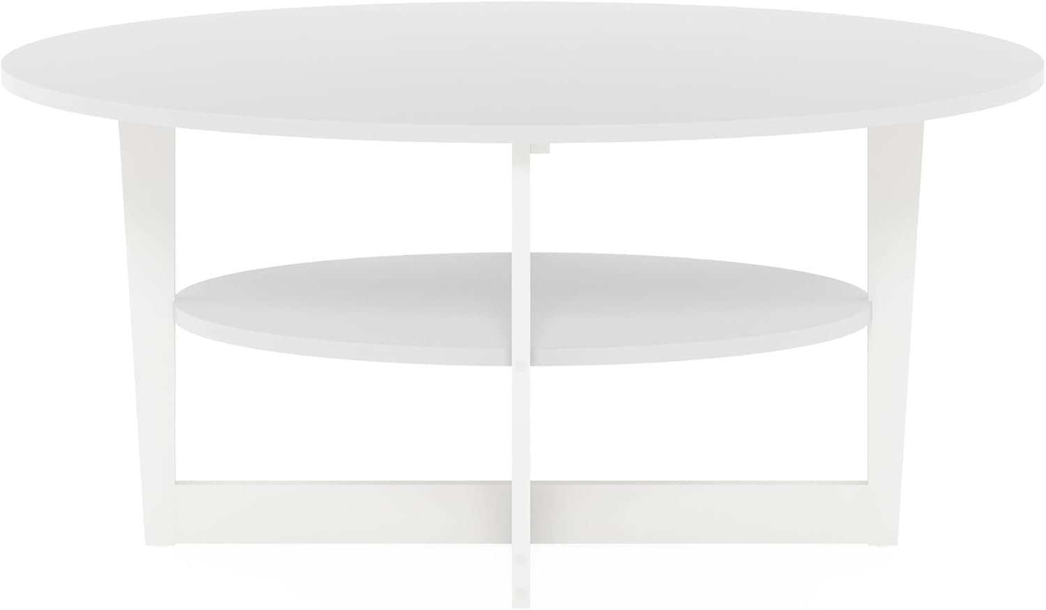 41VRACQX5kL._AC_SL1500_.jpg Furinno Jaya Oval Coffee Table, 35.43 (W) x 16.49 (H) x 19.69 (D) inches, White - Image 8