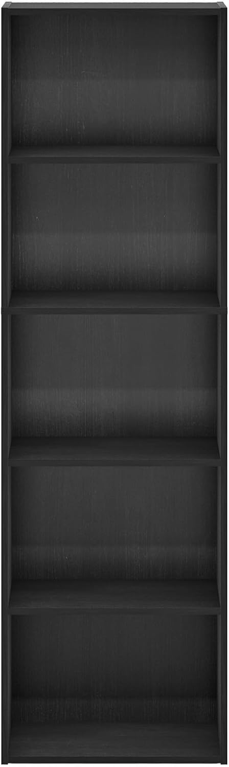 51-g0vxPSuL._AC_SL1500_.jpg Furinno LUDER Book Shelf, 5-Tier Bookshelf, Bookcase, 9.4" x 15.8" x 52", for Living Room, Bedroom, Home Office, Blackwood - Image 7