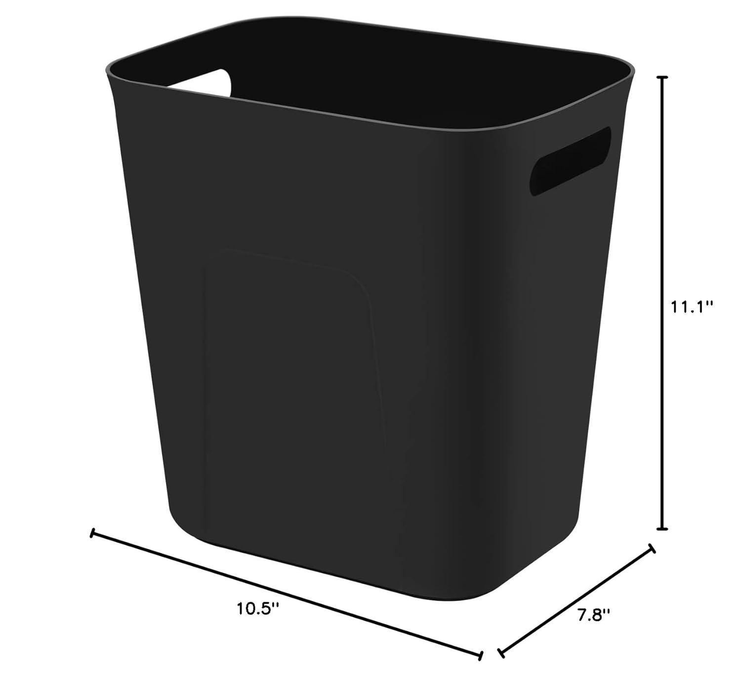 510ok2GtvL._SL1500_.jpg UUJOLY Plastic Small Trash Can Wastebasket, Garbage Container Basket for Bathrooms, Laundry Room, Kitchens, Offices, Kids Rooms, Dorms, 3.5 Gallon, Black - Image 8