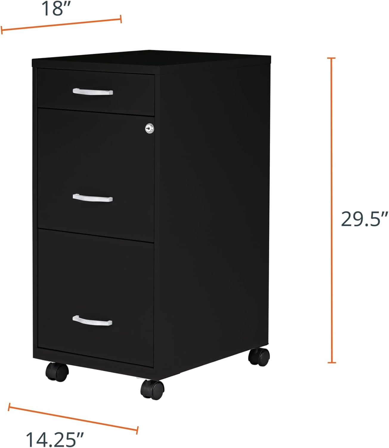 5147tSk3HnL._AC_SL1500_.jpg LYS SOHO Box/File/File 3-Drawer Mobile File Cabinet, Black - Image 3