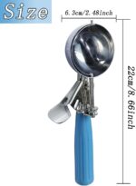 Stainless Steel Ice Cream Scoop Set Dishers Scoops Cookie Scoop Set Food Scoop, Right Handed Scoop, Blue Handle (2.48 Inch) - Image 3