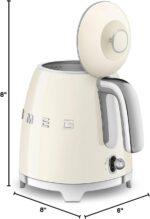 SMEG Mini 50's Retro Style 3 Cup Electric Kettle with Double Wall Anti Slip Base and Water Level Indicator (Cream) - Image 7