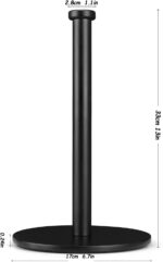 Paper Towel Holder, Black Kitchen Towels Holder, Countertop Paper Towel Holders for Kitchen Roll Holder, Steady Paper Holder Countertop with Solid Weighted Base - Image 5