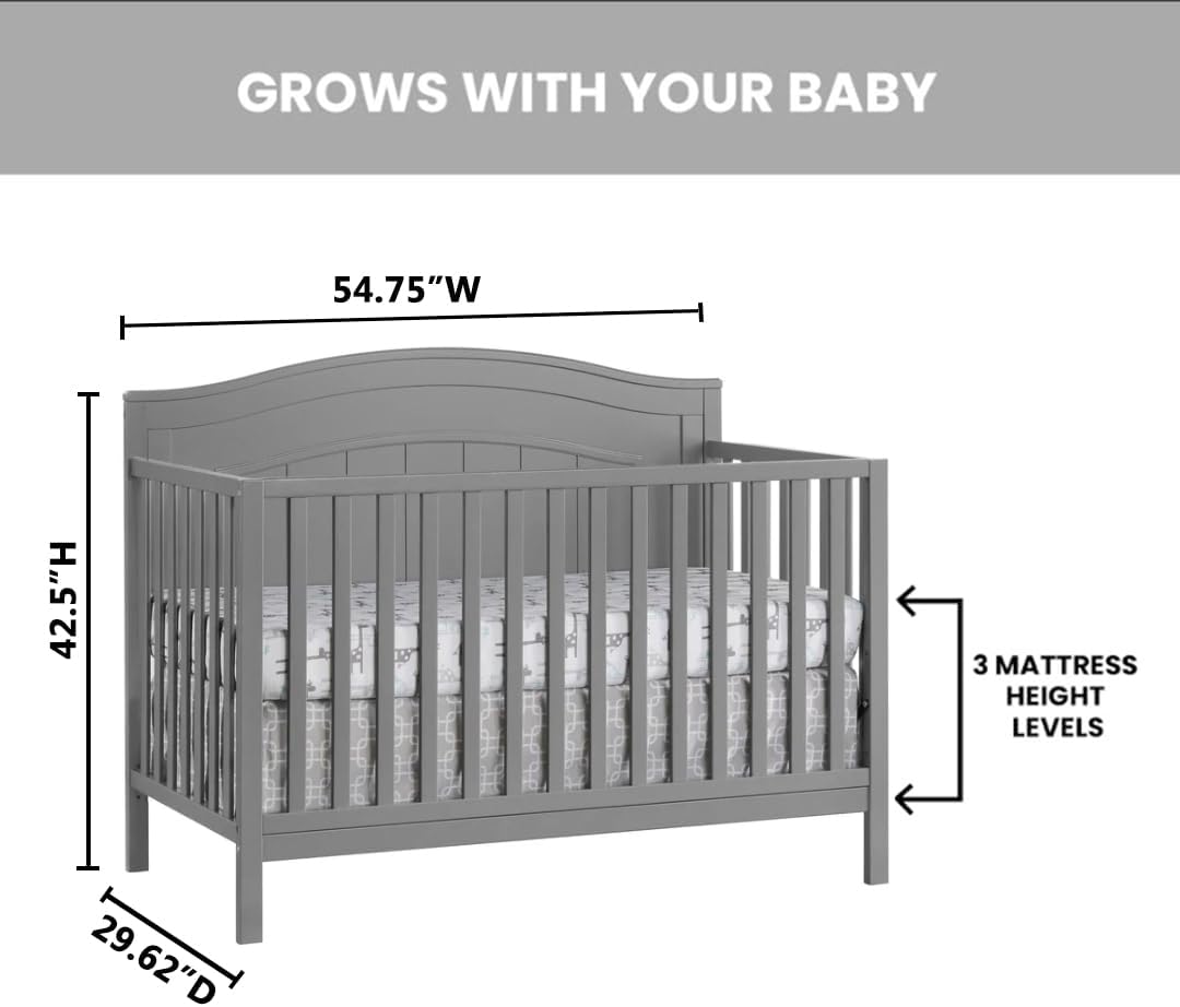 51dzPZit-IL._AC_SL1080_.jpg Oxford Baby North Bay 4-in-1 Convertible Baby Crib, Dove Gray, GreenGuard Gold Certified - Image 5