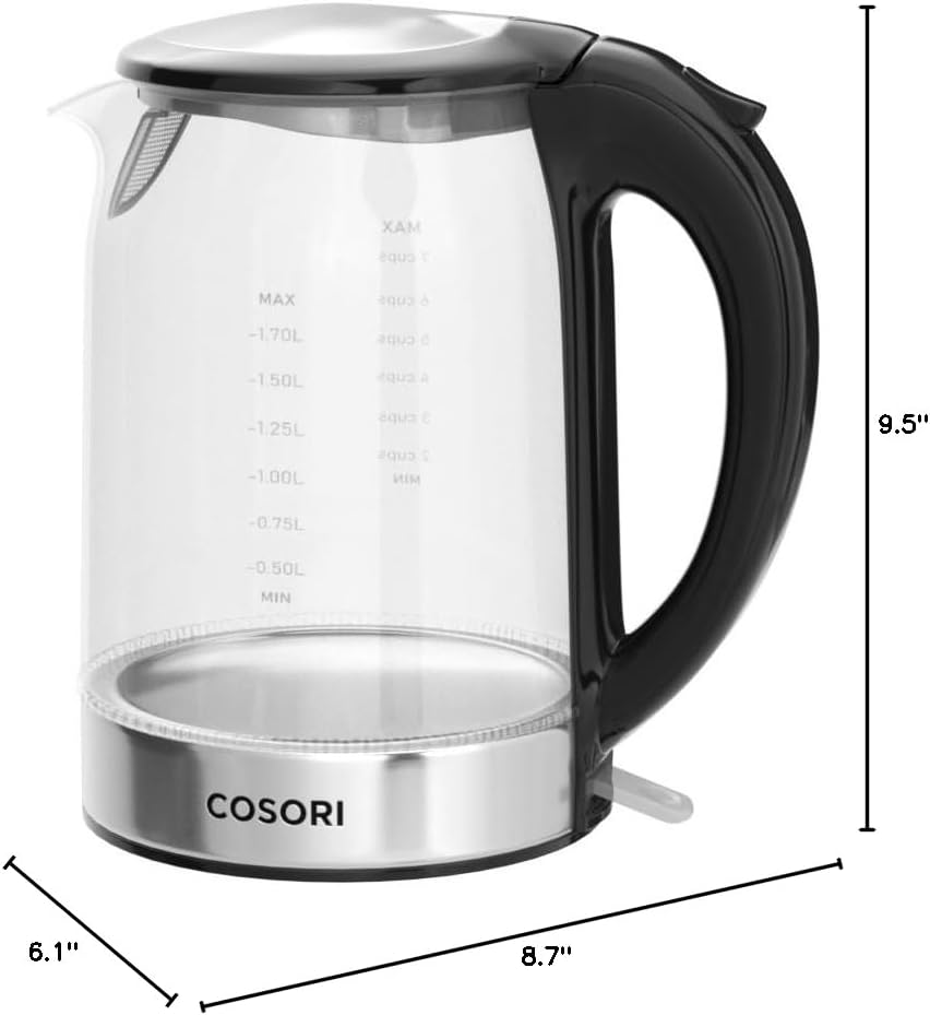 51lrBVKGKsL._AC_SL1007_.jpg COSORI Speed-Boil Electric Tea Kettle, 1.7L Hot Water Kettle (BPA Free) 1500W Auto Shut-Off & Boil-Dry Protection, LED Indicator Inner Lid & Bottom, Transparent - Image 10