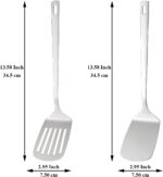 Kyraton Stainless Steel Spatulas Set, Silver Slotted Turner, Solid Turner, Kitchen Spatulas for Nonstick Cookware, Dishwasher Safe, Easy to Clean - Image 3