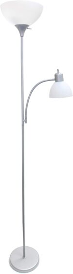 Simple Designs LF2000-SLV Mother-Daughter Floor Lamp with Reading Light, Silver - Image 4
