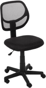 Amazon Basics Rolling Desk Chair, Adjustable, Low Back, Padded Seat, Breathable Mesh, Swivel, Black, 21.25" D x 22.5" W x 38" H - Image 10