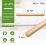 11.5-inch Wooden Rolling Pin for Baking, French Wood Rolling Pin Wood Kitchen Dough Roller for Fondant, Pizza, Pie, Cookie and Pastry - Image 3