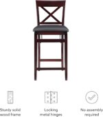 Linon Triena X Back Folding Counter Stool, Brown - Image 10