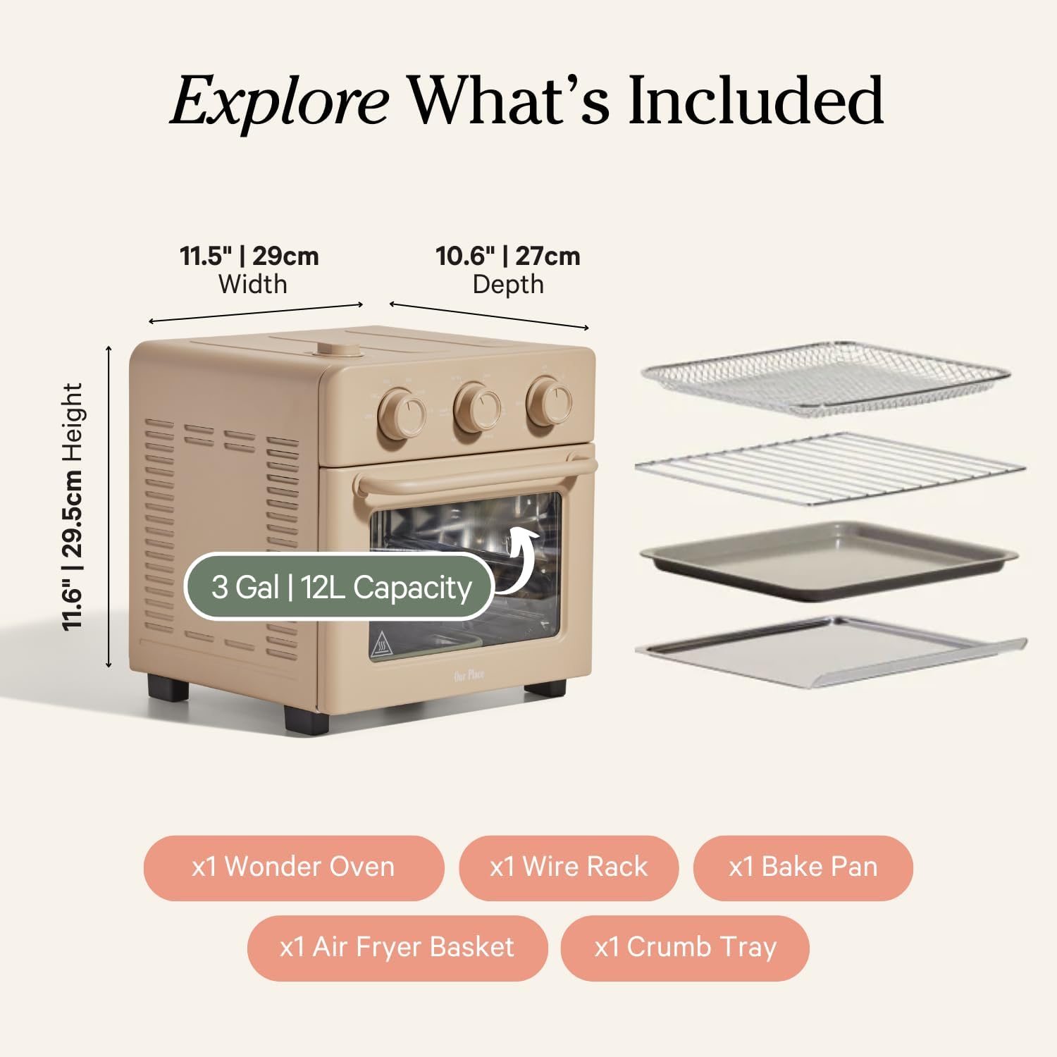 616H57XE0CL._AC_SL1500_.jpg Our Place Wonder Oven | 6-in-1 Air Fryer & Toaster Oven with Steam Infusion | Compact, Countertop Friendly, Fast Preheat, Multifunctional | Air Fry, Toast, Roast, Bake, Reheat & Broil | Steam - Image 7