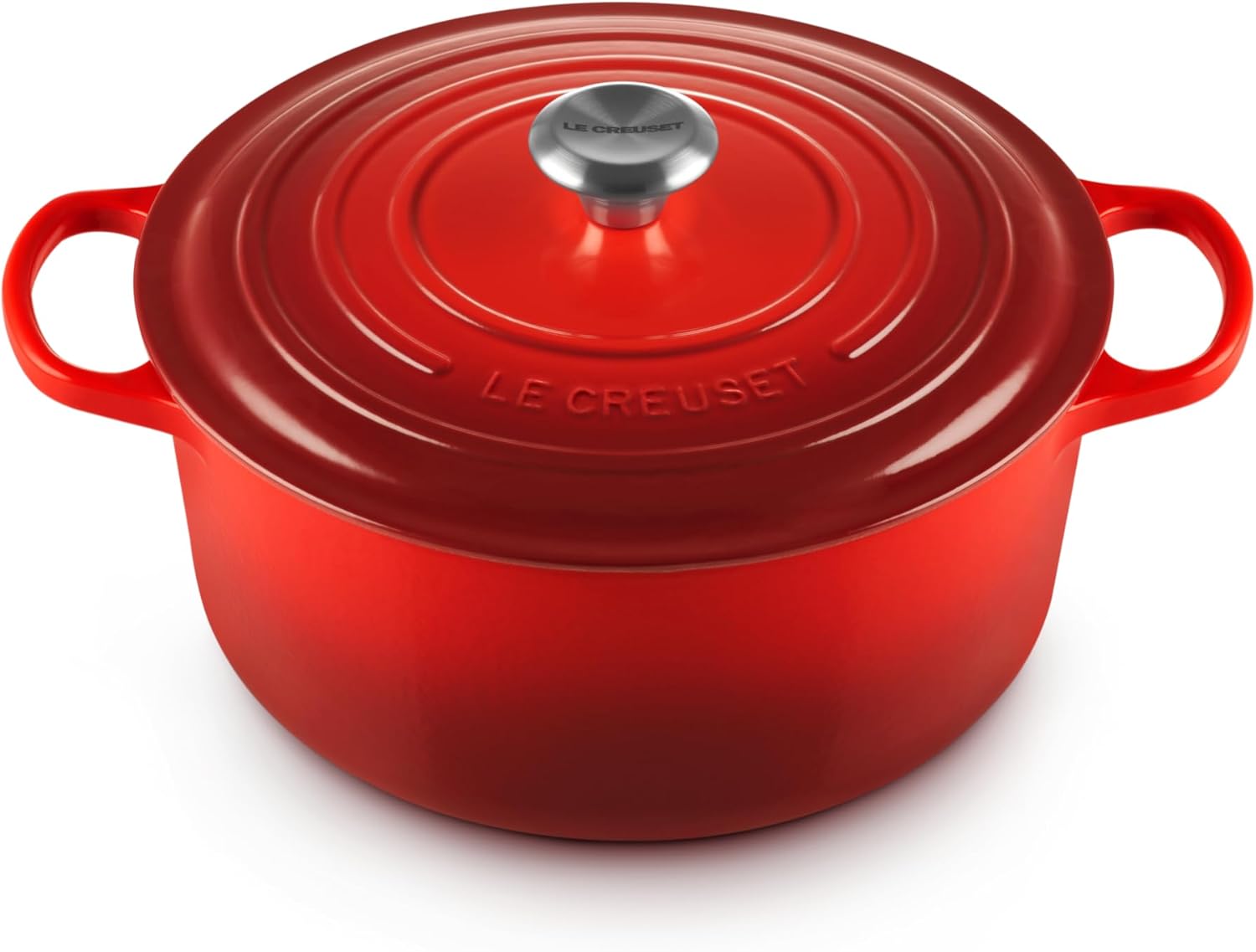 6180Lmu5fEL._AC_SL1500_.jpg Le Creuset Enameled Cast Iron Signature Round Dutch Oven, 7.25 qt., Cerise - Image 2