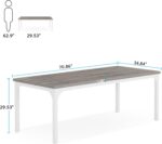 Tribesigns Farmhouse Dining Table for 6-8, 70.9 Inch Rectangular Wood Kitchen Table with Heavy Duty Metal Legs, Industrial Dinner Table for Dining Room, Living Room, Grey and White - Image 3
