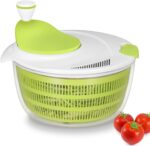 Ourokhome Salad Spinner Lettuce Dryer, Rotary Veggie Washer with Compact Bowl and Colander, Easy to Clean, Wash, Dry Vegetables, Fruits, Lettuce, Greens, Lockable Lid, 4L, Green - Image 2