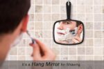 PROTECLE Hand Mirror, 10.3" L x 7.4" W Salon Barber Hairdressing Handheld Mirror with Handle, Square Black - Image 4
