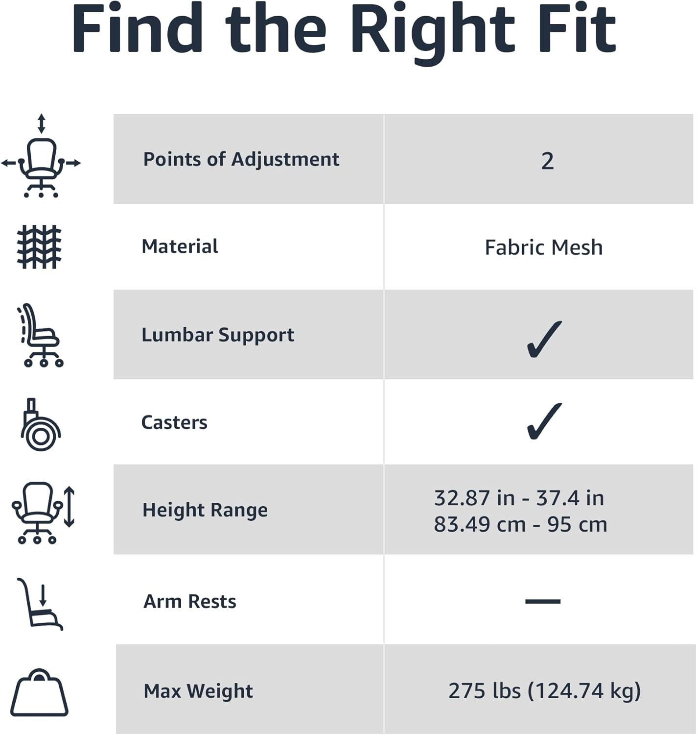 61HhGS3DtYL._AC_SL1500_.jpg Amazon Basics Rolling Desk Chair, Adjustable, Low Back, Padded Seat, Breathable Mesh, Swivel, Black, 21.25" D x 22.5" W x 38" H - Image 6