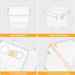 SMARTAKE 13-Piece Drawer Organizers with Non-Slip Silicone Pads, 5-Size Desk Bathroom Drawer Organizer Trays Storage Tray for Makeup, Jewelries, Utensils in Bedroom Dresser, Office and Kitchen, Clear - Image 6