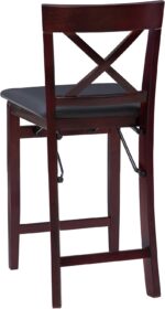 Linon Triena X Back Folding Counter Stool, Brown - Image 15