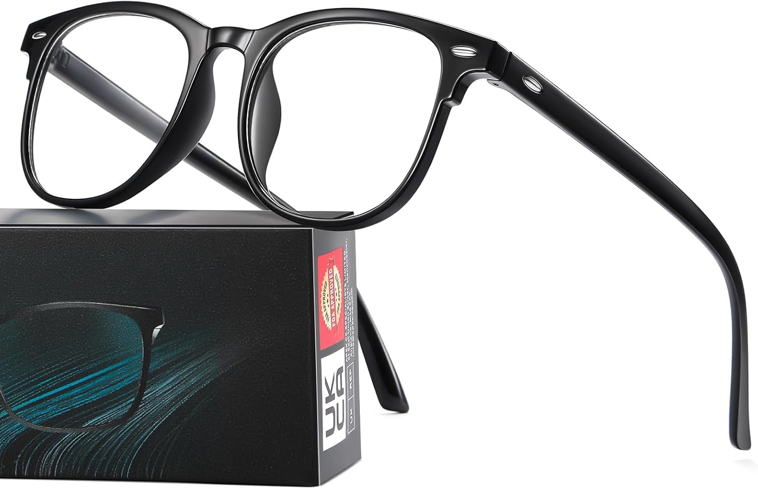 61KlrASn6lL._AC_SL1500_.jpg Okany Blue Light Blocking Glasses for Women Men Woman Black Computer Screen Filter Gaming Glasses Womens Mens 99.9% Blue Light Blocker Round Fashion Eye Glasses - Image 2