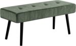 Entryway Bench - Green Bench for Bedroom, Modern Ottoman End of Bed, Corduroy Padded Benches for Living Room, Foyer, Mudroom, Hallway - 39" L x 14" W x 17" H - Image 5